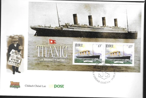 IRELAND 1999 TITANIC SHIP SOUVENIR SHEET MARITIME LINKS FDC UNADDR  +INFO CARD
