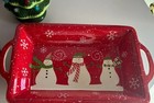 Rectangle Ceramic Snowman Platter By Debbie Mumm Zak Designs