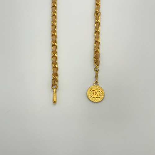 Auth Chanel Medal Leather Coco Combination GD Chain Belt W/ Box SK010029 - Picture 10 of 12