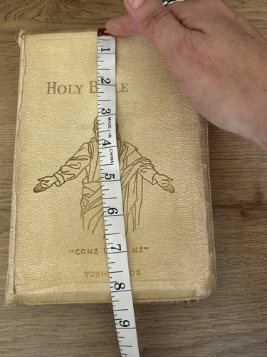 Vintage 1958 Zippered Ivory Holy Bible King James Version Colorful Illustrations - Picture 4 of 11