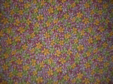 Hoffman Les Jardins Fabric BTY Pink Blue Peach Lavender Floral on Black RARE