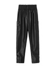 Faux Leather Black Leggings for Girls