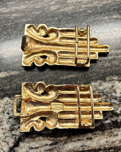 Accessories NYC Art Deco Belt Buckle Signed Multi tones Vintage - Picture 3 of 5