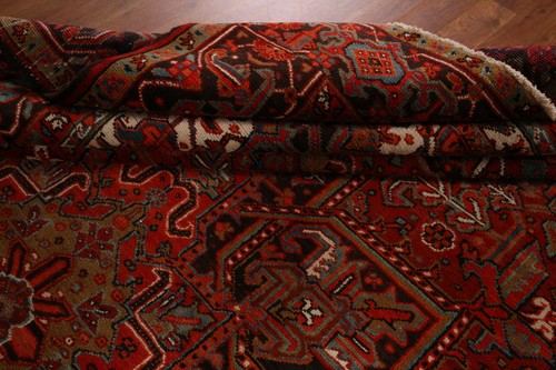 Alfombra vintage geométrica de lana tradicional hecha a mano Heriiz alfombra de área 8x12 - Imagen 14 de 19