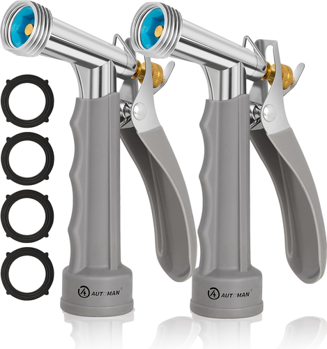 Full Size GardenHose Nozzle 2Pack, High Pressure Pistol Grip with Threaded Front - Picture 11 of 12