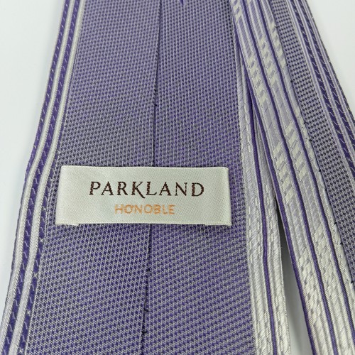 Corbata Parkland para hombre púrpura a rayas brillo - Imagen 8 de 9