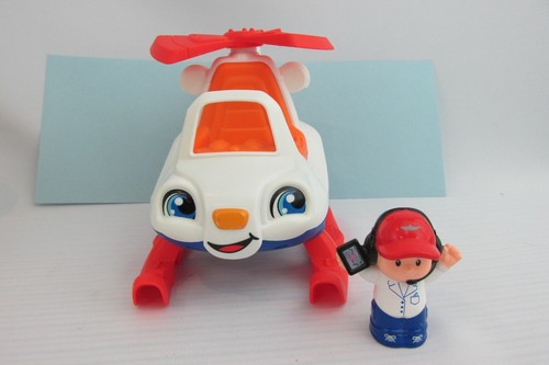 Fisher Price Little People Helicopter w/Pilot Helicopter Sounds Ages 1-5 - Picture 4 of 8