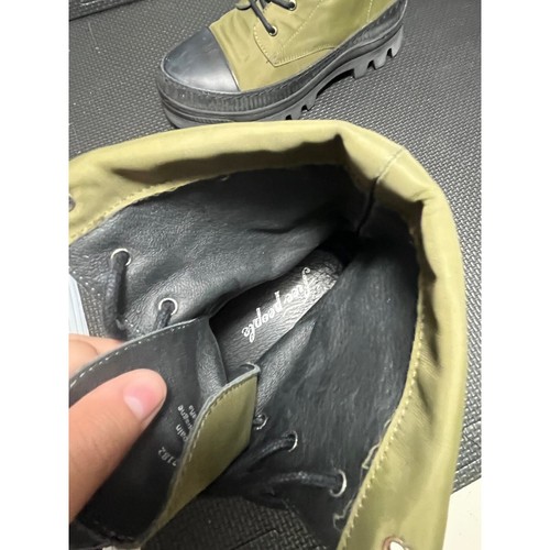 Free People Women's Goldie Lug Sole Lace-Up Boots Khaki Green Fold Over 36 US 6 - Picture 9 of 11