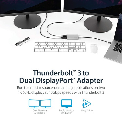 STARTECH Adaptateur Thunderbolt 3 vers double DisplayPort - 4K 60 Hz/5k - 第 2/6 張圖片