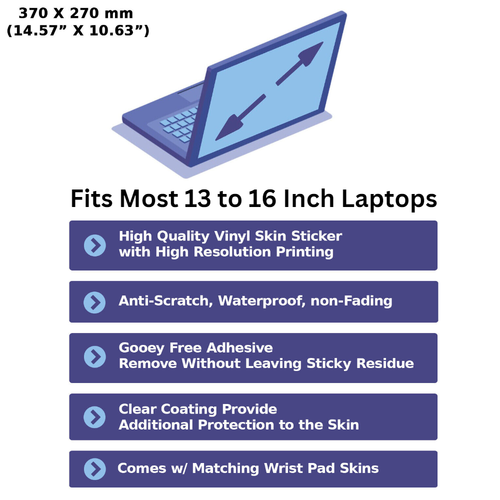 Laptop Skin Sticker Notebook Decal Purple Flowers for Apple Asus Dell 13-16 Inch - Picture 3 of 4