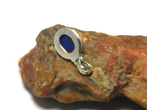 Pequeño colgante de piedras preciosas de plata esterlina 925 ovalado azul lapislázuli - Imagen 5 de 5