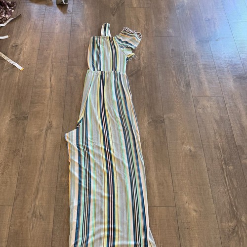 NWT Lane Bryant Multi Stripe Cold Shoulder Jumpsuit Plus Size 18/20 Relax - Picture 9 of 11