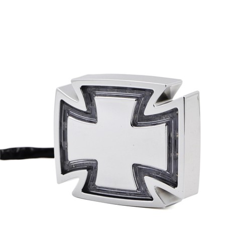 12V Universal Rear Light Cross LED Brake Lamp Stop Light For Chopper Bobber - Bild 3 von 9