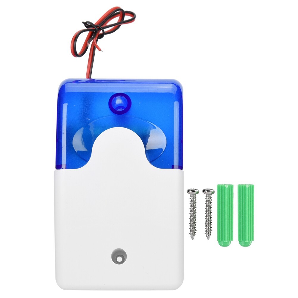 12V Wired Burglar Alarm LED Flashing Light 110dB Sound Alert Home