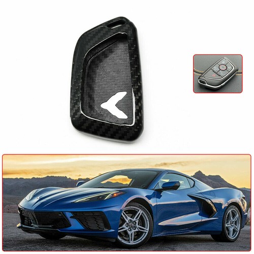Real Carbon Fiber Key Fob Cover Remote For Chevrolet Corvette C8 coupe 2018-2022 - Picture 4 of 9
