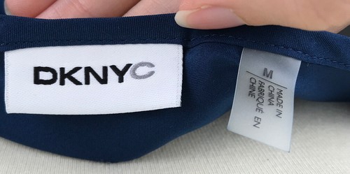 DKNY Women's Short Sleeve Navy Blue Top with Camisole Size M - Picture 9 of 9