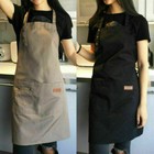 Denim Canvas Pockets Apron Butcher Crafts Baking Chefs Kitchen Cooking BBQ Plain