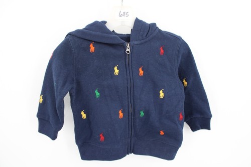Polo Ralph Lauren Kleinkind Unisex bestickt Allover Pony Hoodie Größe 9M gebraucht, in einwandfreiem Zustand