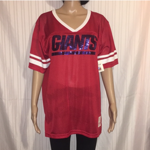 NWT VICTORIAS SECRET Rosa NEW YORK GIANTS BLING NFL damen Mesh Jersey Top rot L NWT VICTORIAS SECRET Rosa NEW YORK GIANTS BLING NFL damen Mesh Jersey Top rot L