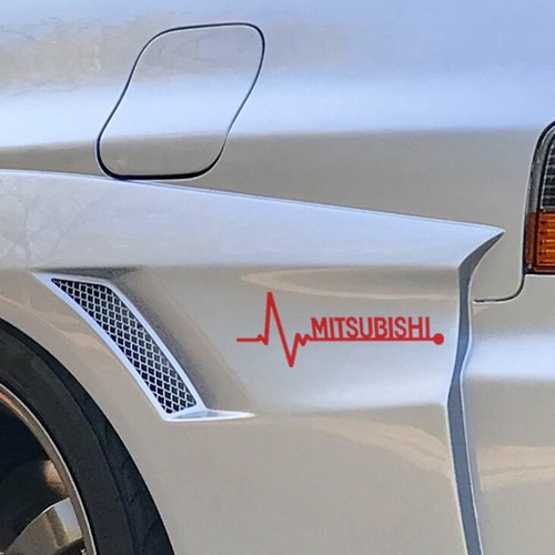 2X Heartbeat Graphic for Mitsubishi SUV Truck Car Automotive Decal Vinyl Sticker - Picture 2 of 6