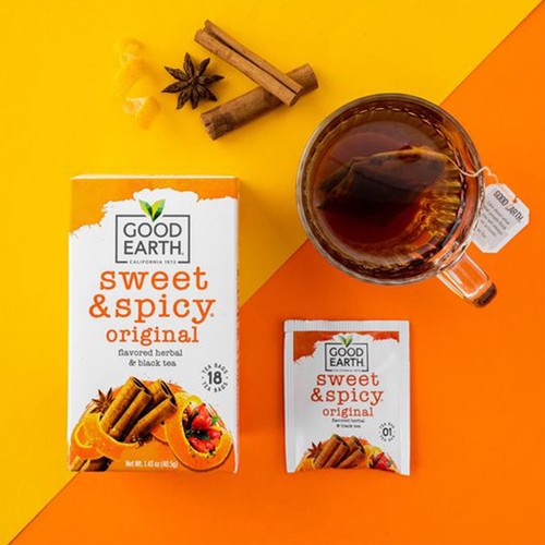 (4 pack) Good Earth Herbal & Black Tea, Sweet & Spicy, Tea Bags, 18 Ct.NEW,USA - Picture 6 of 8
