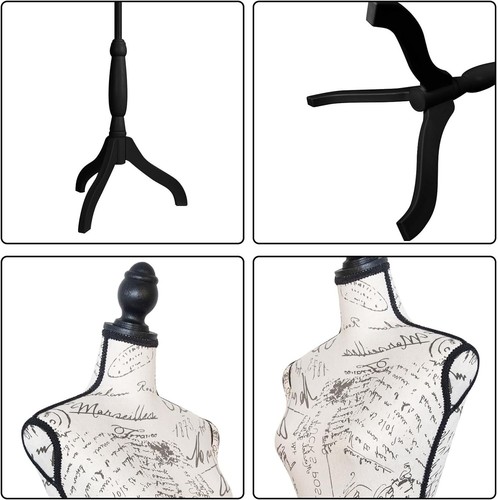 Female Dress Form Pinnable Mannequin Body Torso with Tripod Base Stand Postmark - Picture 3 of 6