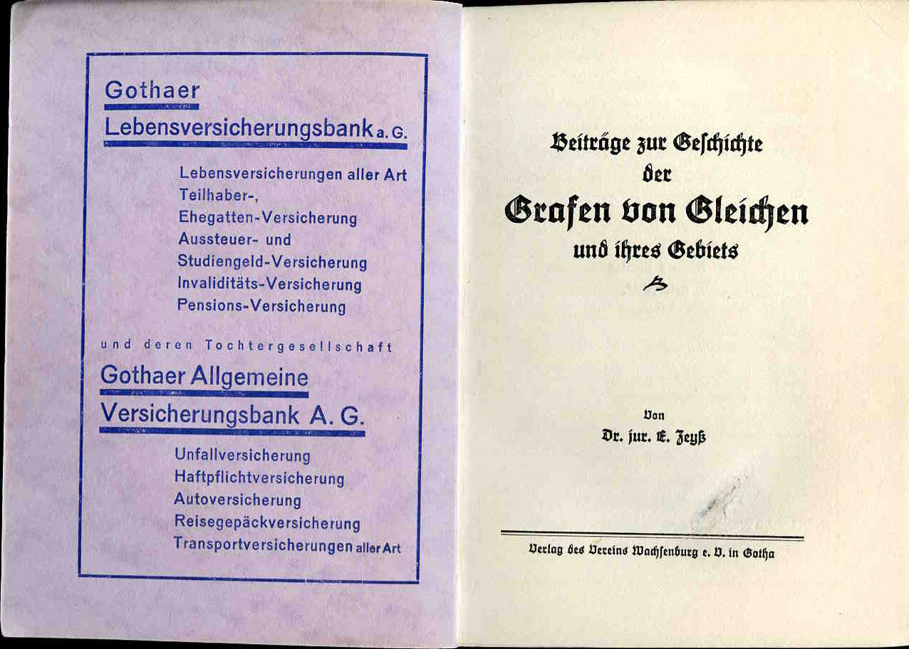 Ebay Mehrere Artikel Vom Gleichen Verkäufer Beiträge zur Geschichte der Grafen von Gleichen, von 1931, Thüringen | eBay