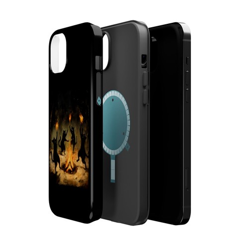 Black Cat Dance around Bonfires Gothic Spooky Magnetic Tough Cases - Picture 93 of 113