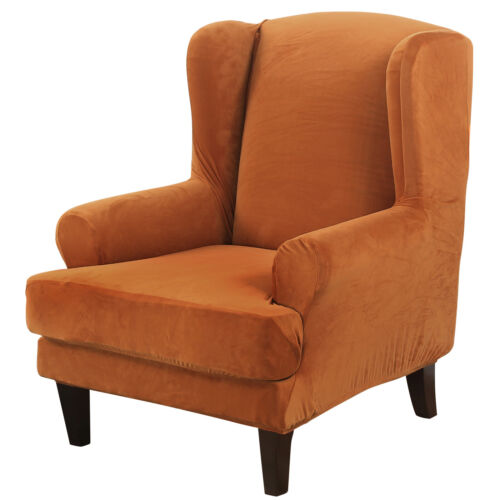 2-Piece Stretch Wing Chair Cover Wingback Sofa Covers Elastic Armchair Slipcover - Picture 155 of 196