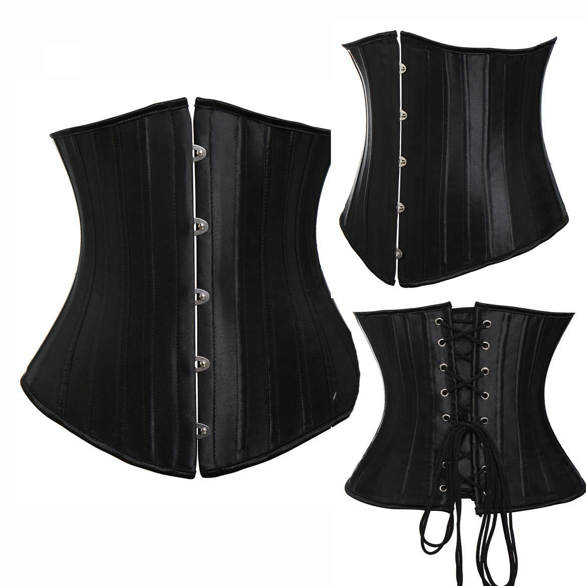 28 Steel Bone Black Waist Cincher