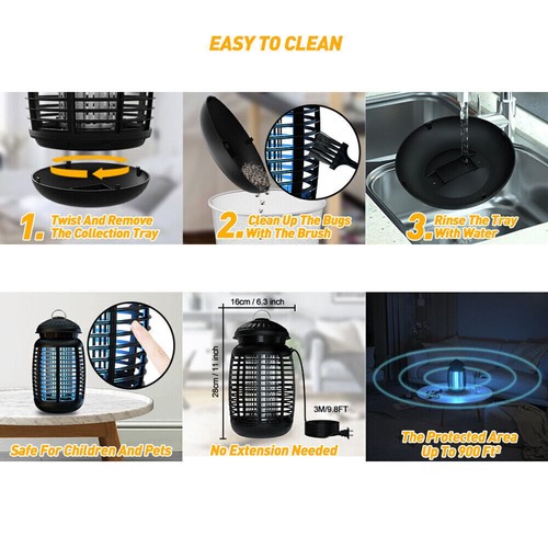 Bug Zapper 4300V Electronic Mosquito Zapper for Outdoor and Indoor Waterproof US - Picture 3 of 18