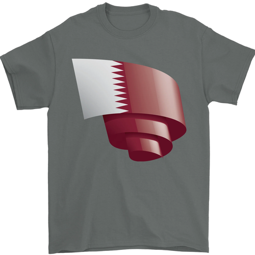 Curled Qatar Flag Qatari Day Football Mens T-Shirt 100% Cotton - Picture 9 of 105