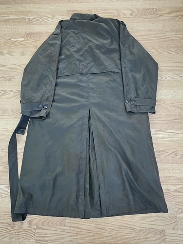 Cappotto uomo vintage London nebbia verde oliva Brn trench sopra antipioggia lungo 42 - Foto 6 di 7