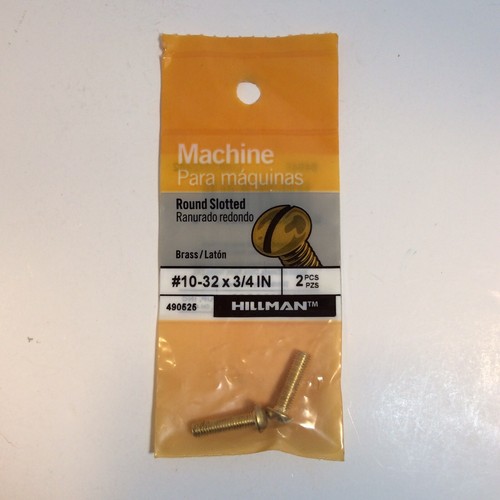 Lot of 10 X 2 Ea. Hillman #10-32 x 3/4-in Slotted-Drive Brass Machine Screws New - Imagen 1 de 2