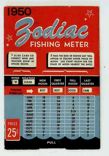 1950 ZODIAC Fishing Meter Paper Calculator - Picture 1 of 2