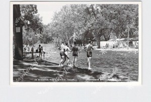 RPPC-REAL-PHOTO-POSTCARD-CALIFORNIA-CHICO-IN-BIDWELL-PARK-BOYS-ON-BANK-OF-LAKE-E