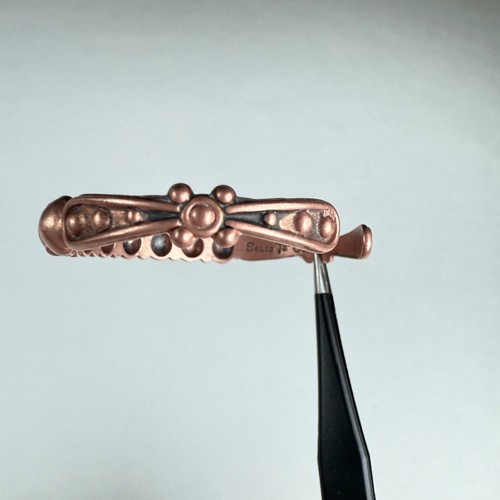 Vintage Solid Copper Cuff Bracelet Beaded Design Handcrafted 12.30g - Picture 5 of 11