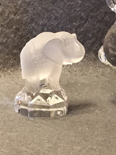 Lot 2 Jonal Clear Crystal Glass Elephant Goebel Frosted Crystal Elephant Germany - Bild 8 von 12