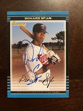 DENARD SPAN 2003 BOWMAN AUTOGRAPHED SIGNED AUTO BASEBALL CARD BDP20 TWINS