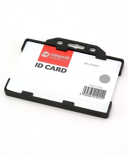 Double Sided ID Plastic Rigid Twin Card Wallet Badge Pass Holder Holds 2 Cards - Picture 50 of 53