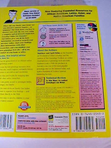 Genealogy Online For Dummies 2nd Edition IDG Books Includes CD Never Opened - Imagen 2 de 4