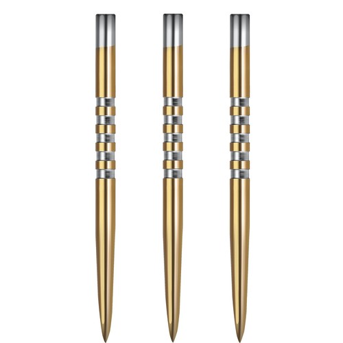 CD Dart Points Gold 36mm - 5-Ring Regrooved Finger Grip - 3er Set Stahlspitzen - Bild 2 von 2