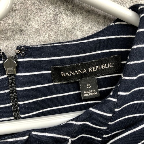 Banana Republic Long Sleeve Top Ponte Knit Bow Front Navy Stripe Womens S Thick - Bild 5 von 8