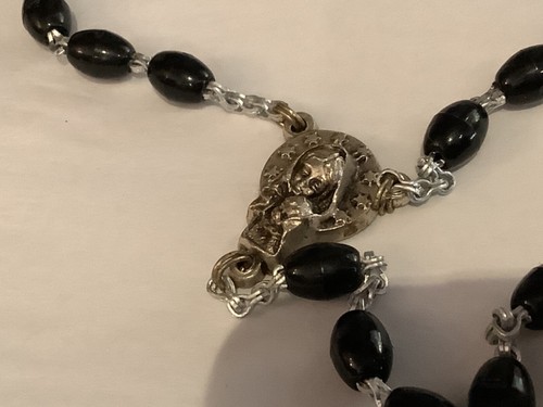 VINTAGE AUTHENTISCH SIGNIERT MADE IN ITALY SCHWARZ ROSENKRANZ PERLEN NR - Bild 4 von 7