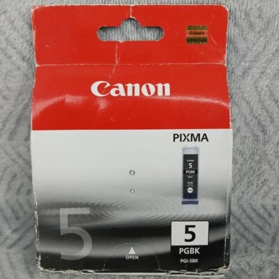 Canon PGI-5BK PGBK 5 Noir Black Encre Originale Marque Imprimante Cartouche ink - Photo 1/4