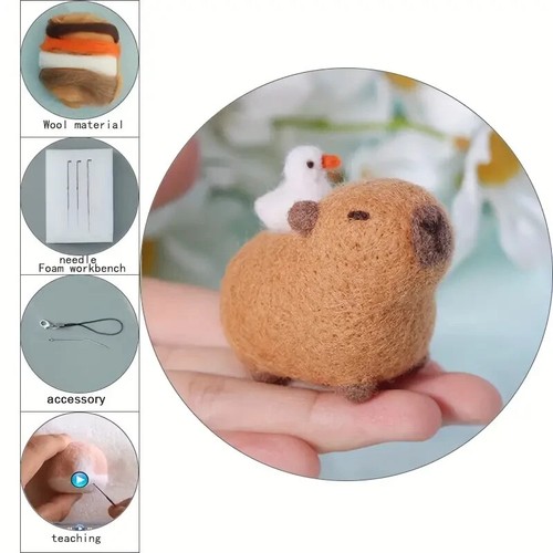Capybara Wool Needle Felting Kit - Picture 2 of 6