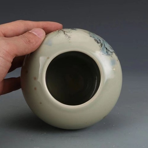 Exquisite chinesische Porzellan Pastell Porzellan Berg Wasser Muster Kanne - Bild 5 von 11