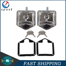Trailer Door Latch T-Handle Lock Stainless Steel Key for Camper RV Truck Toolbox