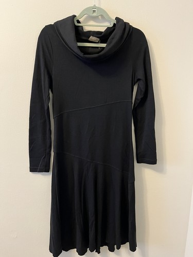 Athleta Merino Wool Camber Cowl Neck Dress BLACK SIZE Med Tall #773894 EUC! - 第 1/6 張圖片