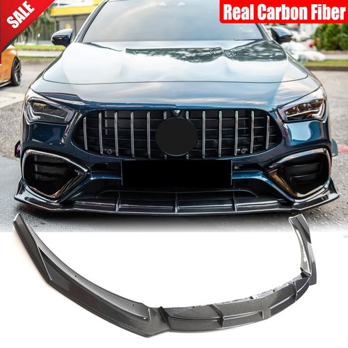 Real Carbon Front Bumper Lip Spoiler For Mercedes Benz W118 C118 CLA45 2020+ - Picture 1 of 12